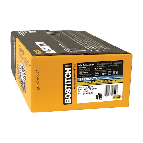 Bostitch Collated Siding Nail, Steel, Galvanized Finish, 11 ga C6R90BDG - main